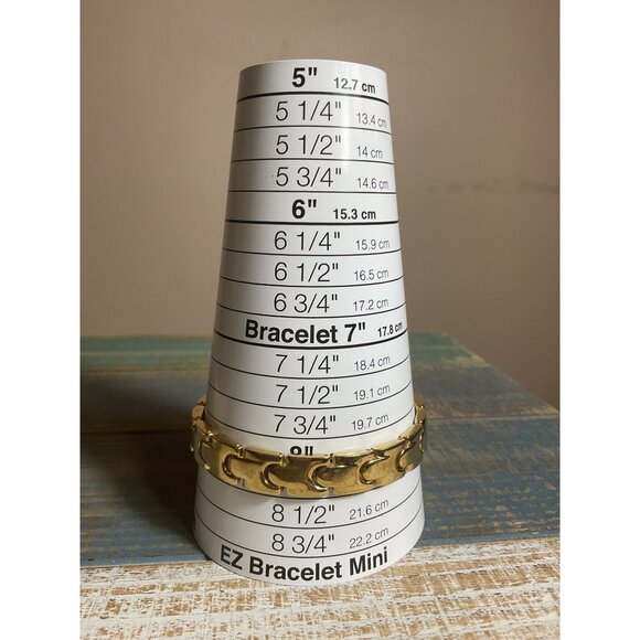 Mens 24K Gold Plated Link Bracelet Secure Clasp - Picture 2 of 5